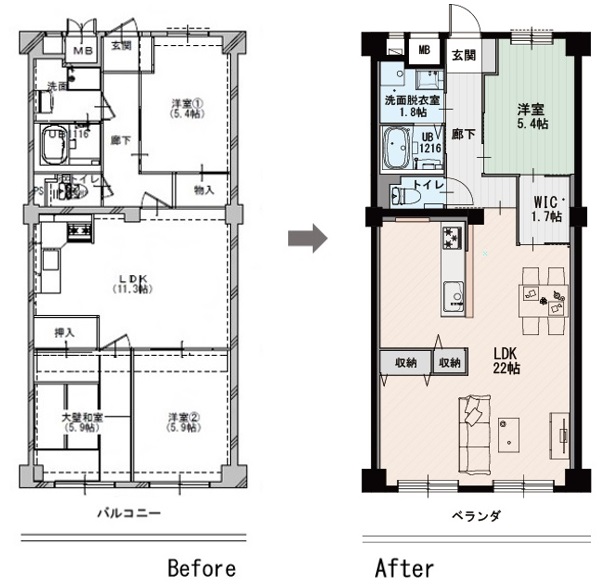 ビフォーアフター図面