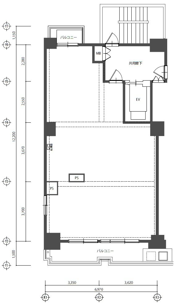 解体後の間取り／住居専有面積72.10㎡（芯々）、南向き