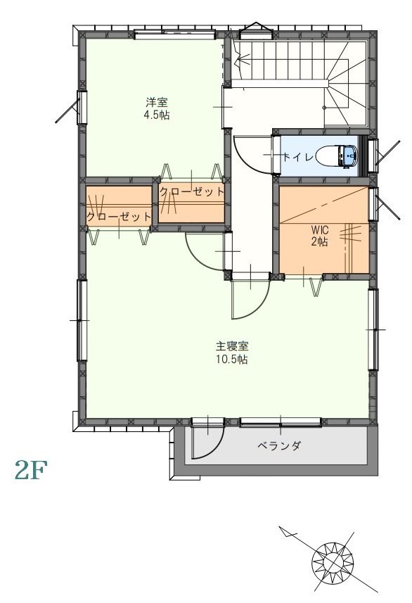 間取り2F（2F表記・方位あり）HP用
