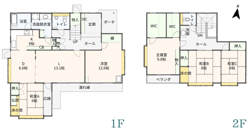 1F2F図面